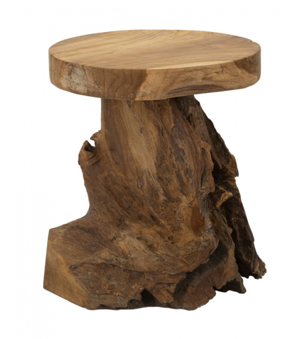 Scaun, JAMET din tec reciclat ø 35x40 cm (piesa unica) [3]