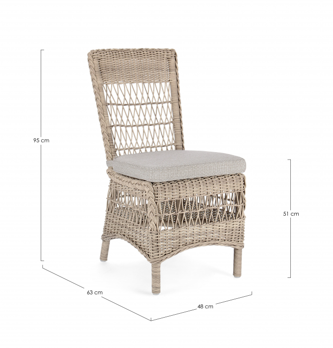 Scaun Jupiter, Aluminiu/Poliester, Natural, 48x63x95 cm [2]