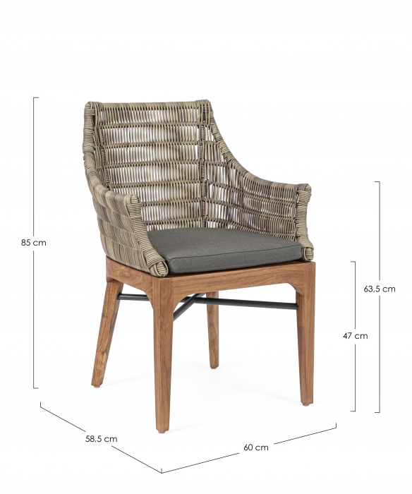 Scaun Keilani, Aluminiu, Maro/Gri, 58.5x58.5x85 cm (gold) [2]