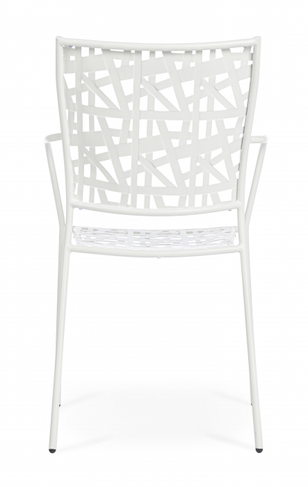 Scaun Kelsie, Otel inoxidabil/Poliester, Alb, 54x55x89 cm [9]
