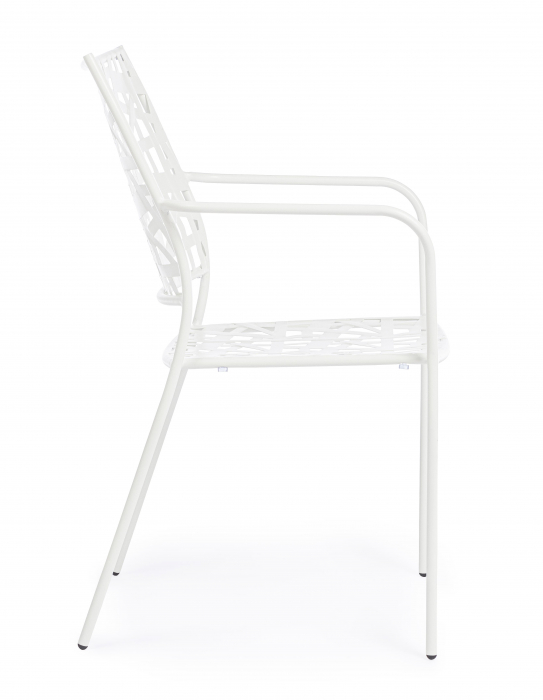 Scaun Kelsie, Otel inoxidabil/Poliester, Alb, 54x55x89 cm [10]