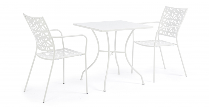Scaun Kelsie, Otel inoxidabil/Poliester, Alb, 54x55x89 cm [6]