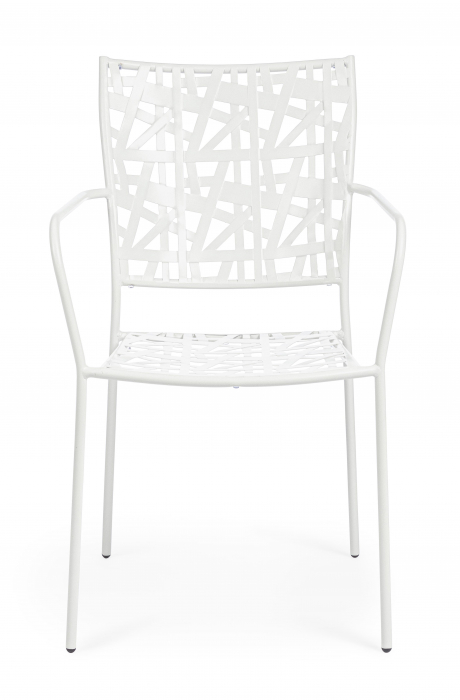 Scaun Kelsie, Otel inoxidabil/Poliester, Alb, 54x55x89 cm [3]