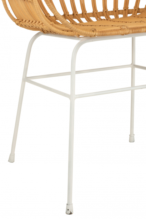 Scaun Keni, Ratan/Metal, Natural/Alb, 55x58x80 cm [5]