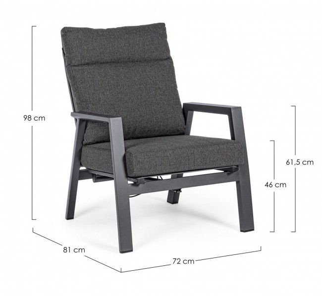 Scaun KLEDI, aluminiu, negru, 72x81x98cm [4]