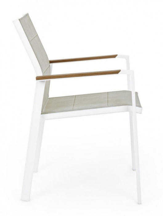 Scaun KUBIK, aluminiu, alb, 56.5x62x88cm [5]