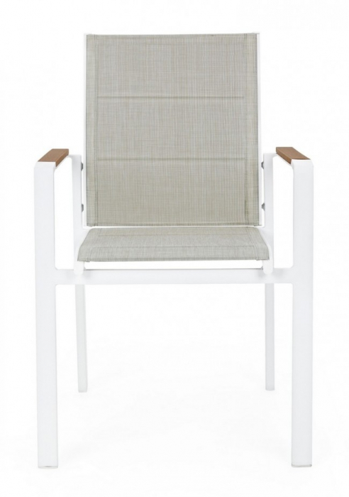 Scaun KUBIK, aluminiu, alb, 56.5x62x88cm [3]
