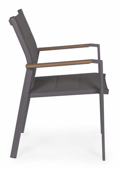 Scaun Kubik SJ61, Aluminiu/Poliester, Gri inchis, 56.5x62x88 cm [7]