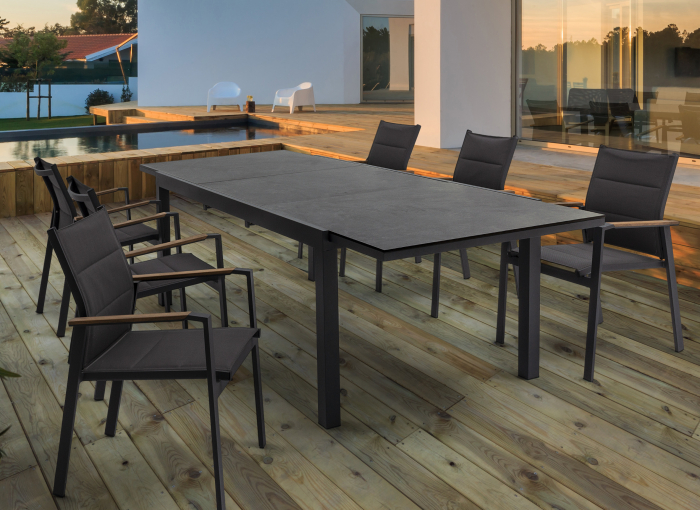 Scaun Kubik SJ61, Aluminiu/Poliester, Gri inchis, 56.5x62x88 cm [2]