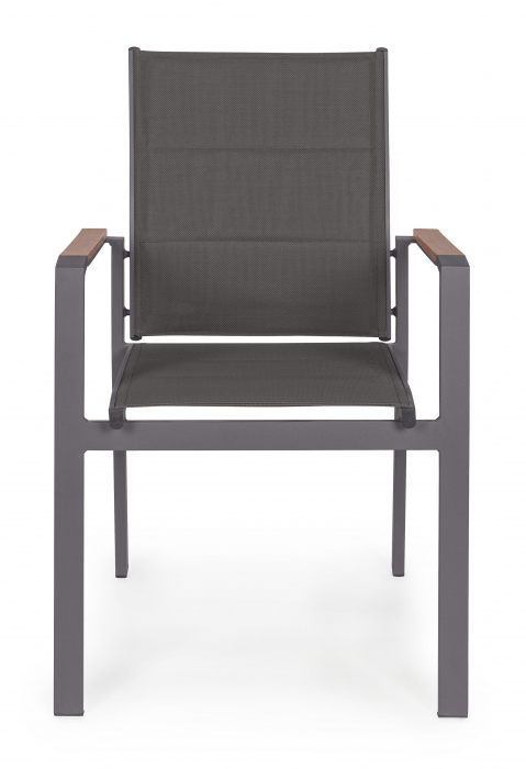 Scaun Kubik SJ61, Aluminiu/Poliester, Gri inchis, 56.5x62x88 cm [4]