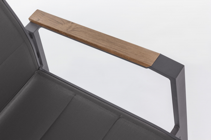 Scaun Kubik SJ61, Aluminiu/Poliester, Gri inchis, 56.5x62x88 cm [11]
