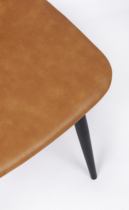 Scaun Kyra, Otel/Piele sintetica, Maro/Negru, 44x50x80 cm [6]