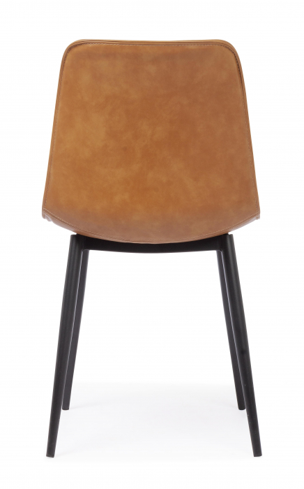 Scaun Kyra, Otel/Piele sintetica, Maro/Negru, 44x50x80 cm [4]