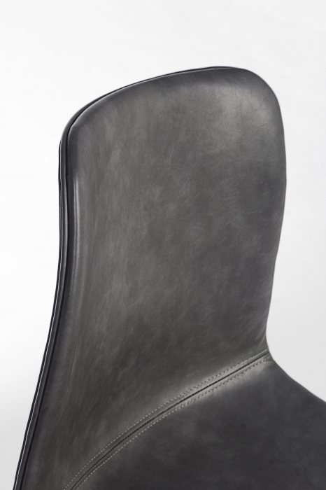 Scaun Kyra, Otel/Piele sintetica, Negru, 44x50x80 cm [8]