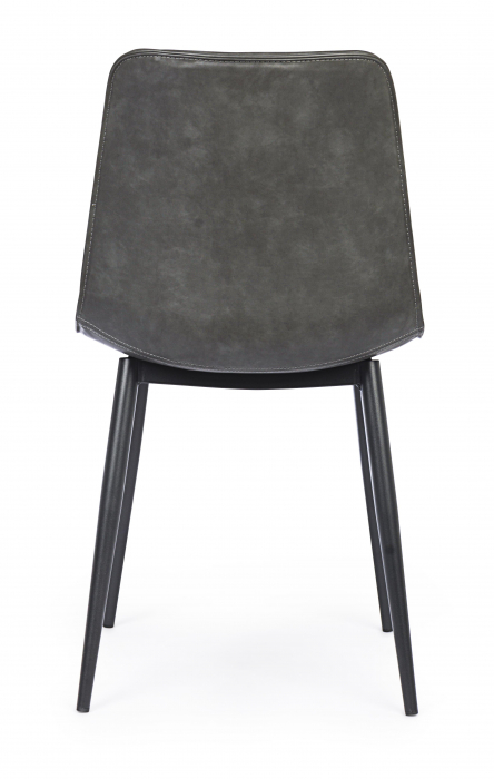 Scaun Kyra, Otel/Piele sintetica, Negru, 44x50x80 cm [3]