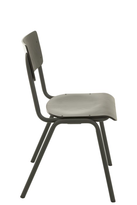 Scaun, Lemn/Metal Negru [3]