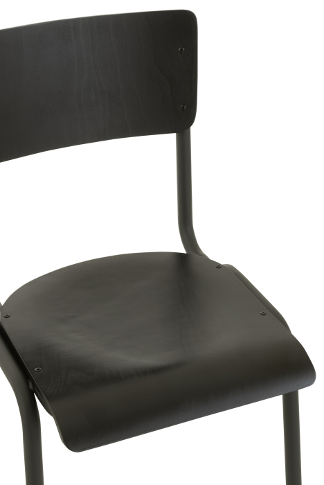 Scaun, Lemn/Metal Negru [6]