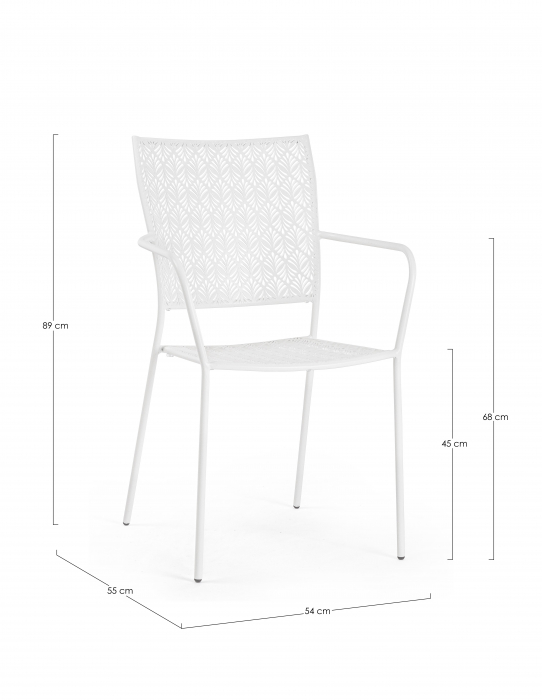 Scaun Lizette, Aluminiu/Poliester, Alb, 54x55x89 cm [8]