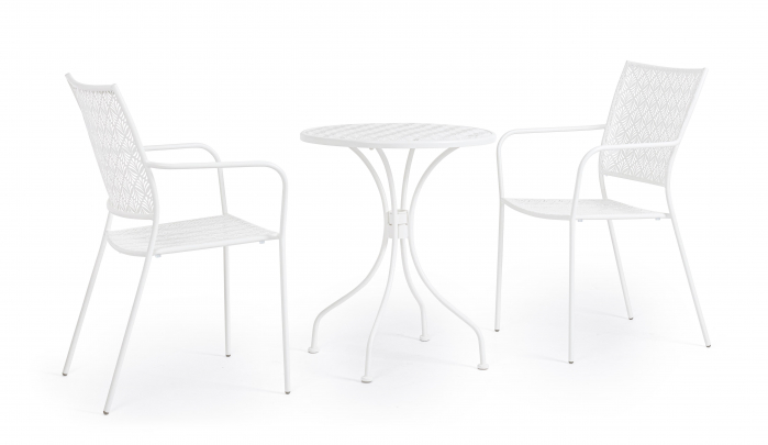 Scaun Lizette, Aluminiu/Poliester, Alb, 54x55x89 cm [3]