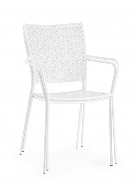 Scaun Lizette, Aluminiu/Poliester, Alb, 54x55x89 cm [7]