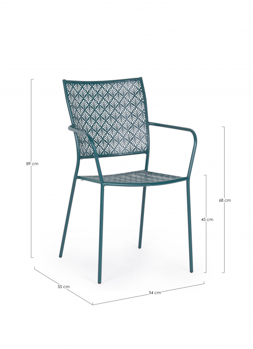 Scaun Lizette, Aluminiu/Poliester, Albastru, 54x55x89 cm [9]
