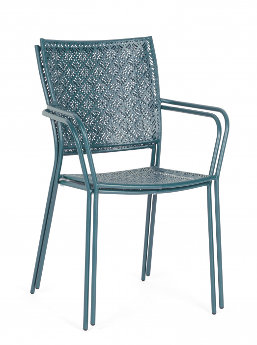 Scaun Lizette, Aluminiu/Poliester, Albastru, 54x55x89 cm [7]