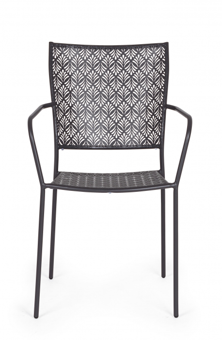 Scaun Lizette, Aluminiu/Poliester, Negru, 54x55x89 cm [10]