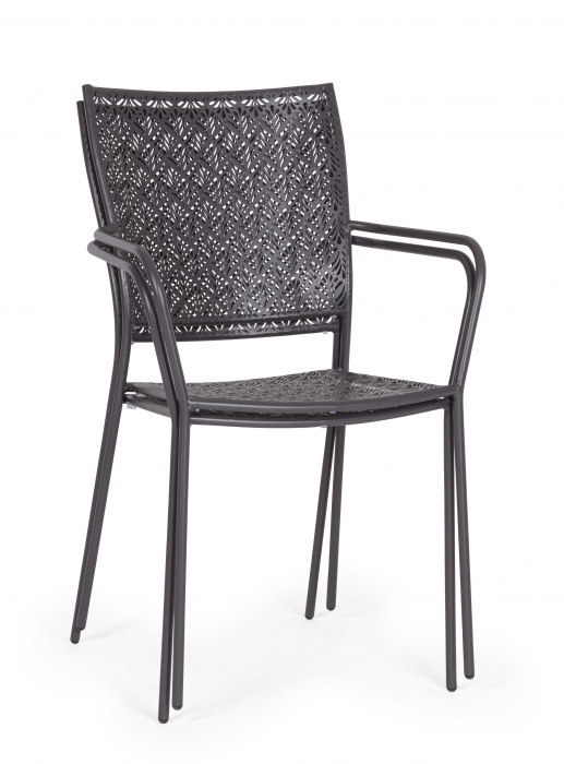 Scaun Lizette, Aluminiu/Poliester, Negru, 54x55x89 cm [8]