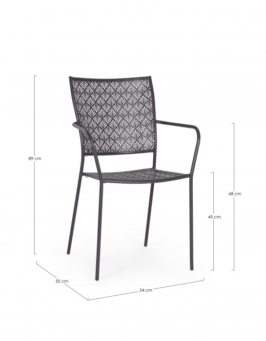 Scaun Lizette, Aluminiu/Poliester, Negru, 54x55x89 cm [9]