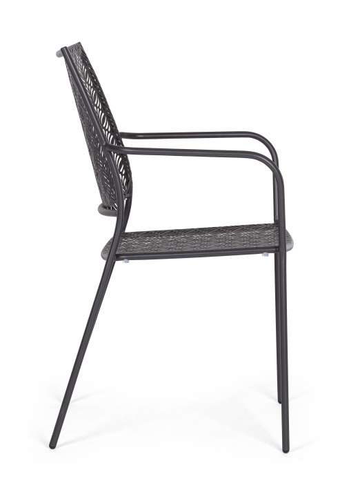 Scaun Lizette, Aluminiu/Poliester, Negru, 54x55x89 cm [7]
