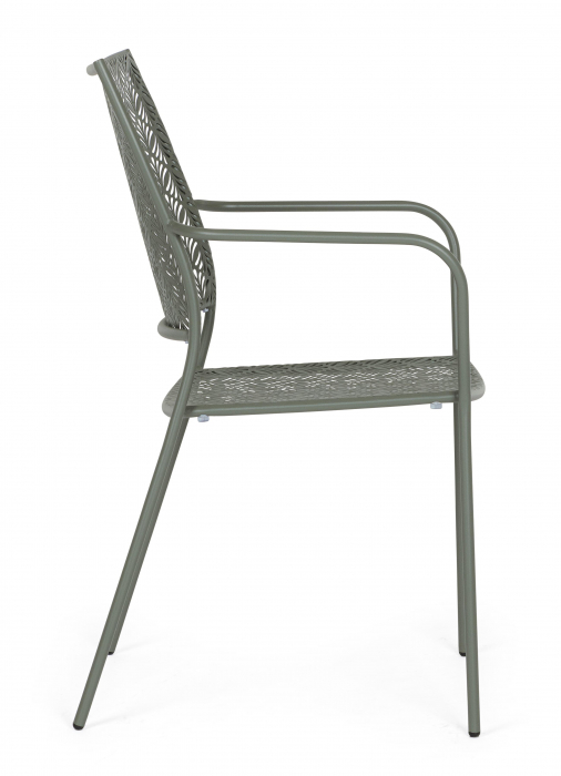 Scaun Lizette, Aluminiu/Poliester, Verde inchis, 54x55x89 cm [9]