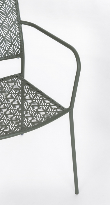 Scaun Lizette, Aluminiu/Poliester, Verde inchis, 54x55x89 cm [8]