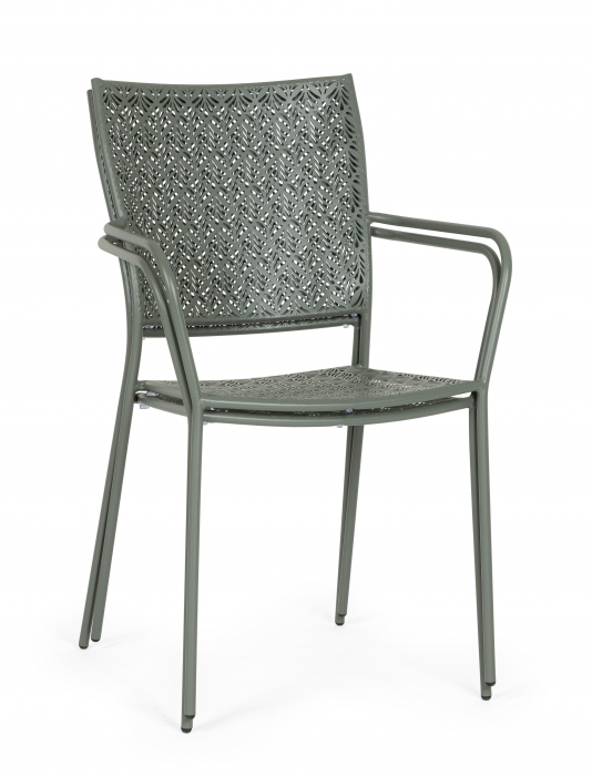 Scaun Lizette, Aluminiu/Poliester, Verde inchis, 54x55x89 cm [5]