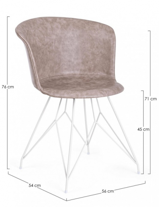 Scaun Loft, Plastic, Bej, 56x54x76 cm  [2]