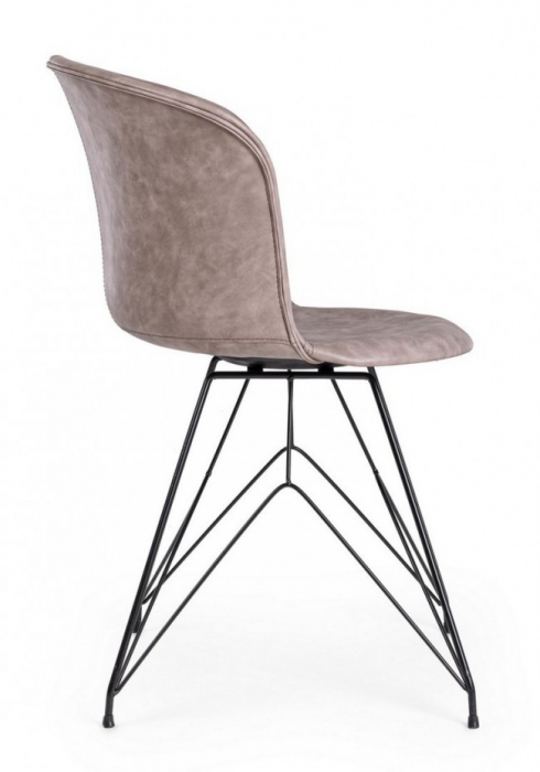 Scaun Loft, Plastic, Bej-Negru, 56x54x76 cm  [4]