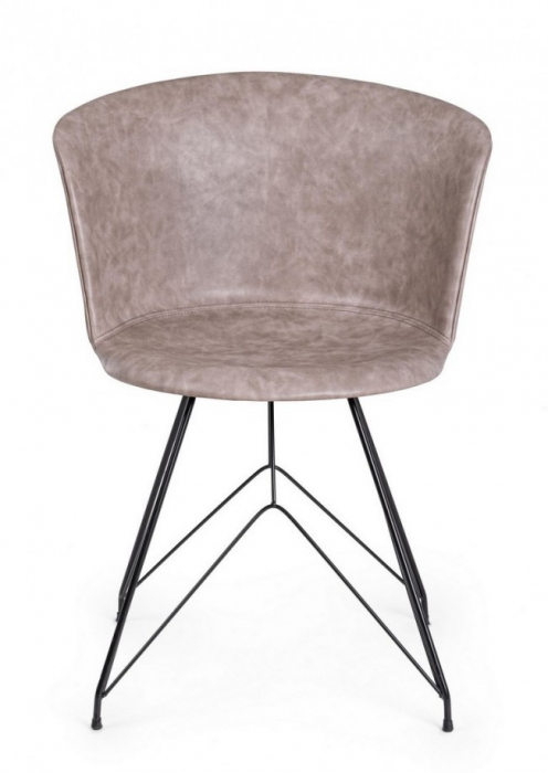 Scaun Loft, Plastic, Bej-Negru, 56x54x76 cm  [2]