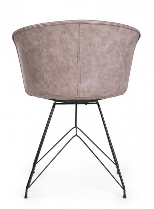 Scaun Loft, Plastic, Bej-Negru, 56x54x76 cm  [3]