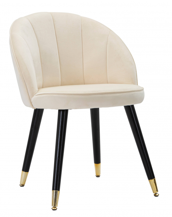 Scaun Loty, Lemn/MDF/Burete/Catifea/Fier, Crem/Auriu/Negru, 61x60x45 cm [9]