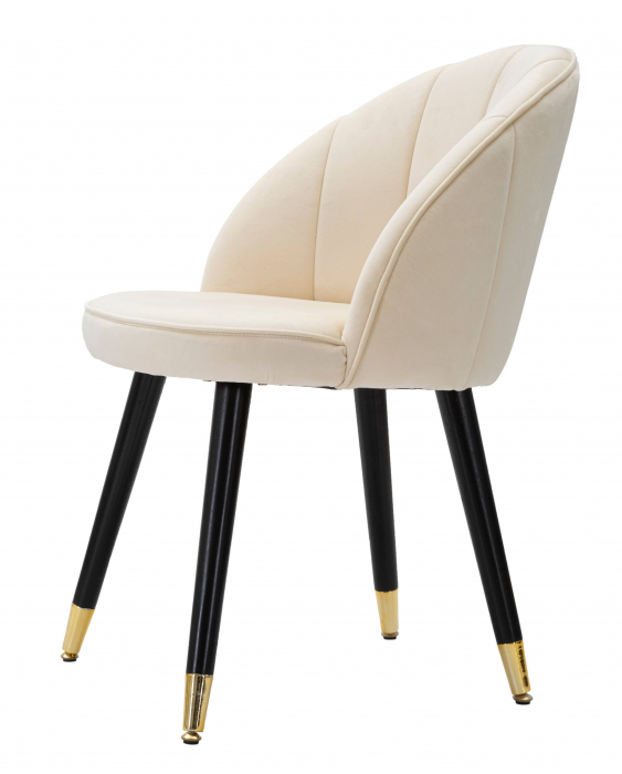 Scaun Loty, Lemn/MDF/Burete/Catifea/Fier, Crem/Auriu/Negru, 61x60x45 cm [3]