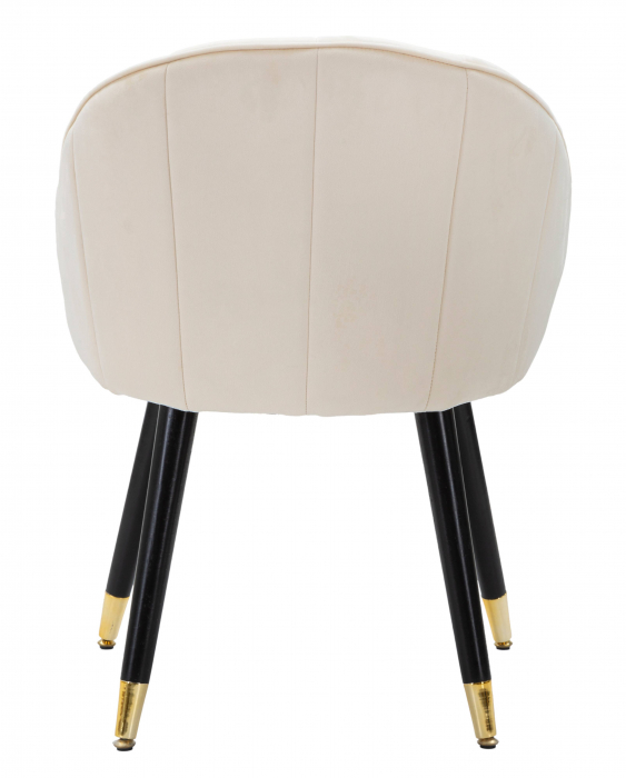 Scaun Loty, Lemn/MDF/Burete/Catifea/Fier, Crem/Auriu/Negru, 61x60x45 cm [8]