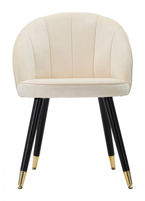 Scaun Loty, Lemn/MDF/Burete/Catifea/Fier, Crem/Auriu/Negru, 61x60x45 cm [2]