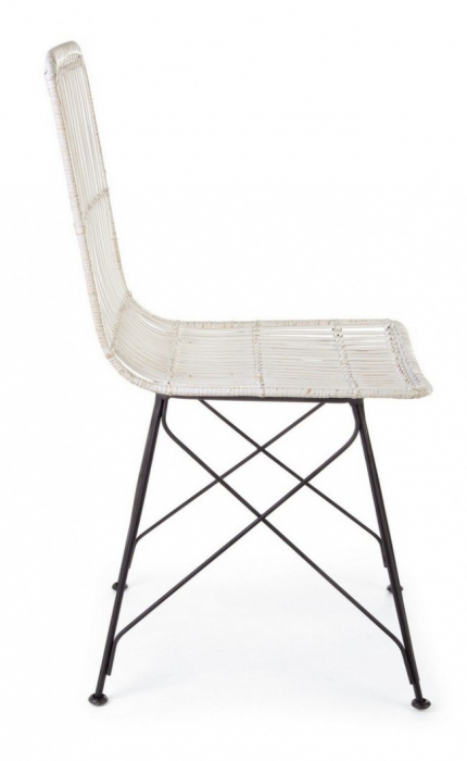 Scaun Lucila, Fibre naturale, Alb, 45x55x85 [4]