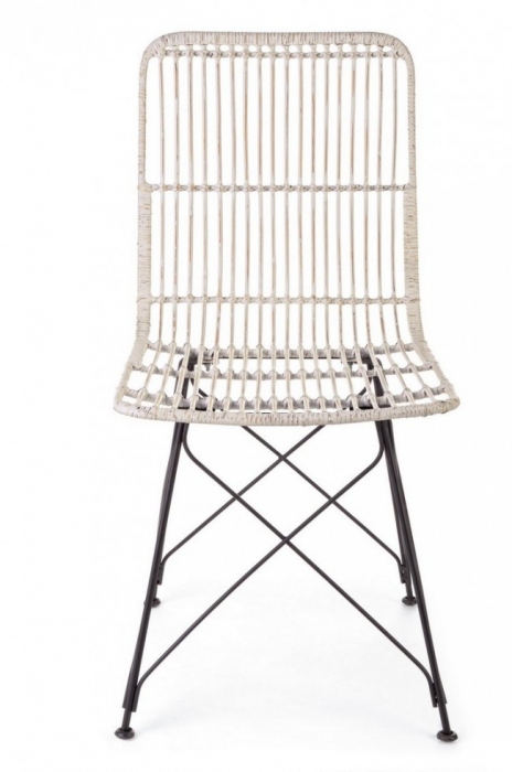 Scaun Lucila, Fibre naturale, Alb, 45x55x85 [3]