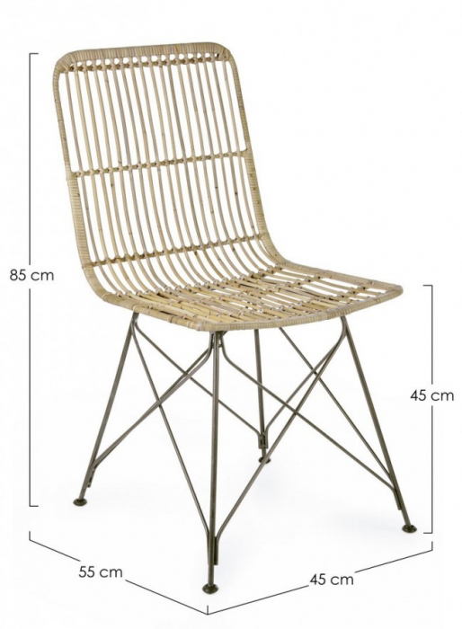 Scaun Lucila, Fibre naturale, Bej, 45x55x85 [2]