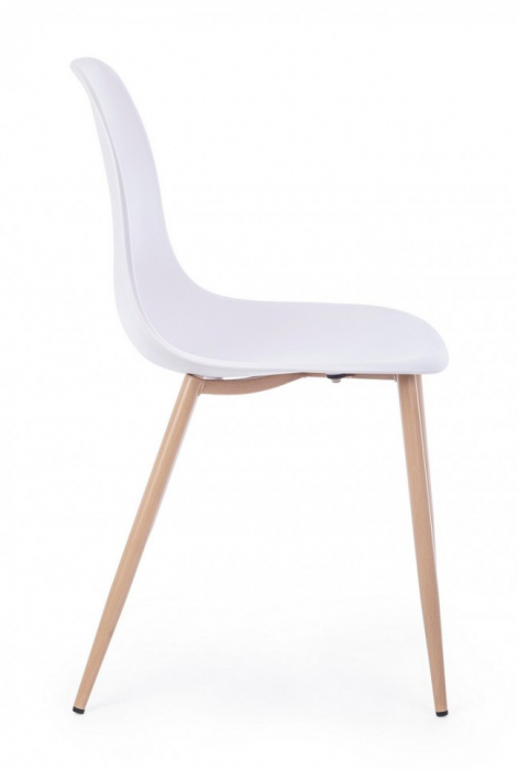 Scaun Mandy, Otel-Plastic, Alb, 53x46x82 cm  [4]