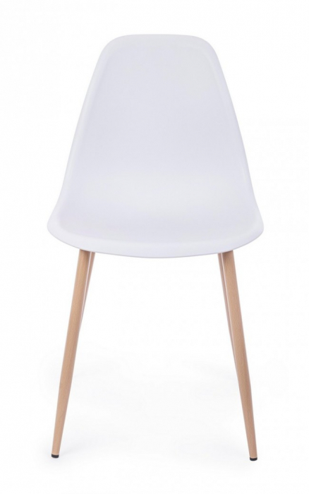 Scaun Mandy, Otel-Plastic, Alb, 53x46x82 cm  [2]