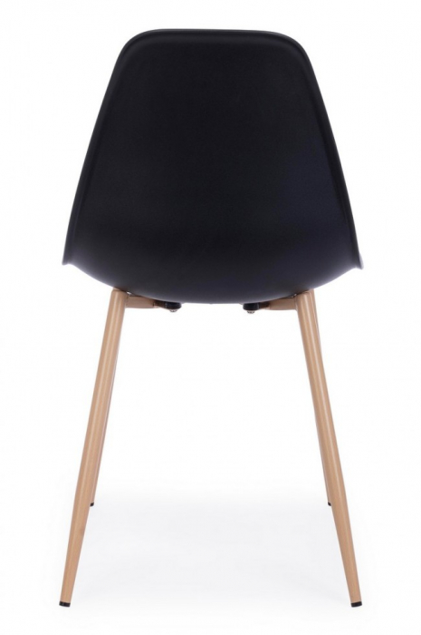 Scaun Mandy, Otel-Plastic, Negru, 53x46x82 cm  [3]