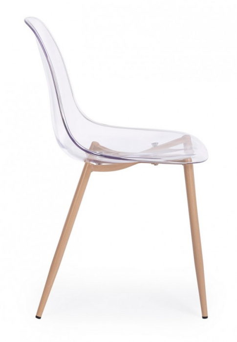 Scaun Mandy, Otel-Plastic, Translucid, 53x46x82 cm [4]