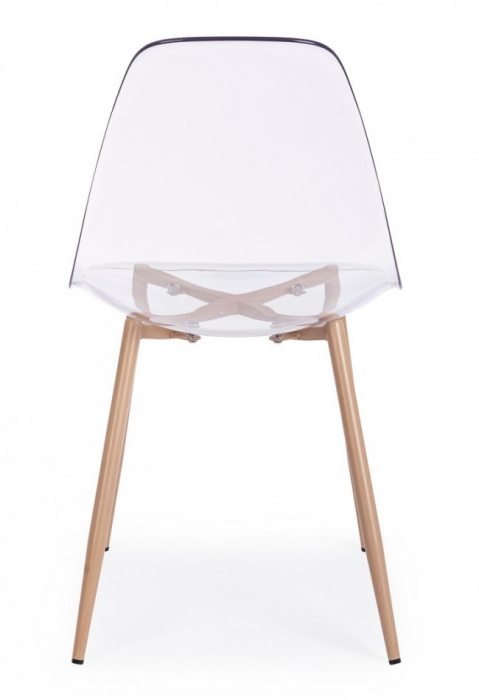 Scaun Mandy, Otel-Plastic, Translucid, 53x46x82 cm [3]