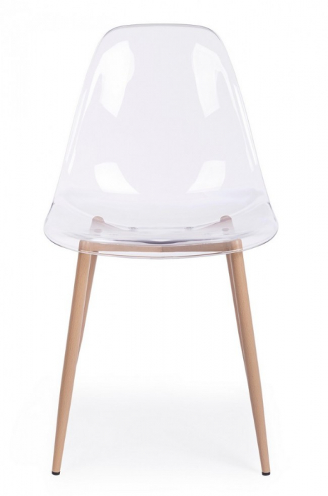 Scaun Mandy, Otel-Plastic, Translucid, 53x46x82 cm [2]